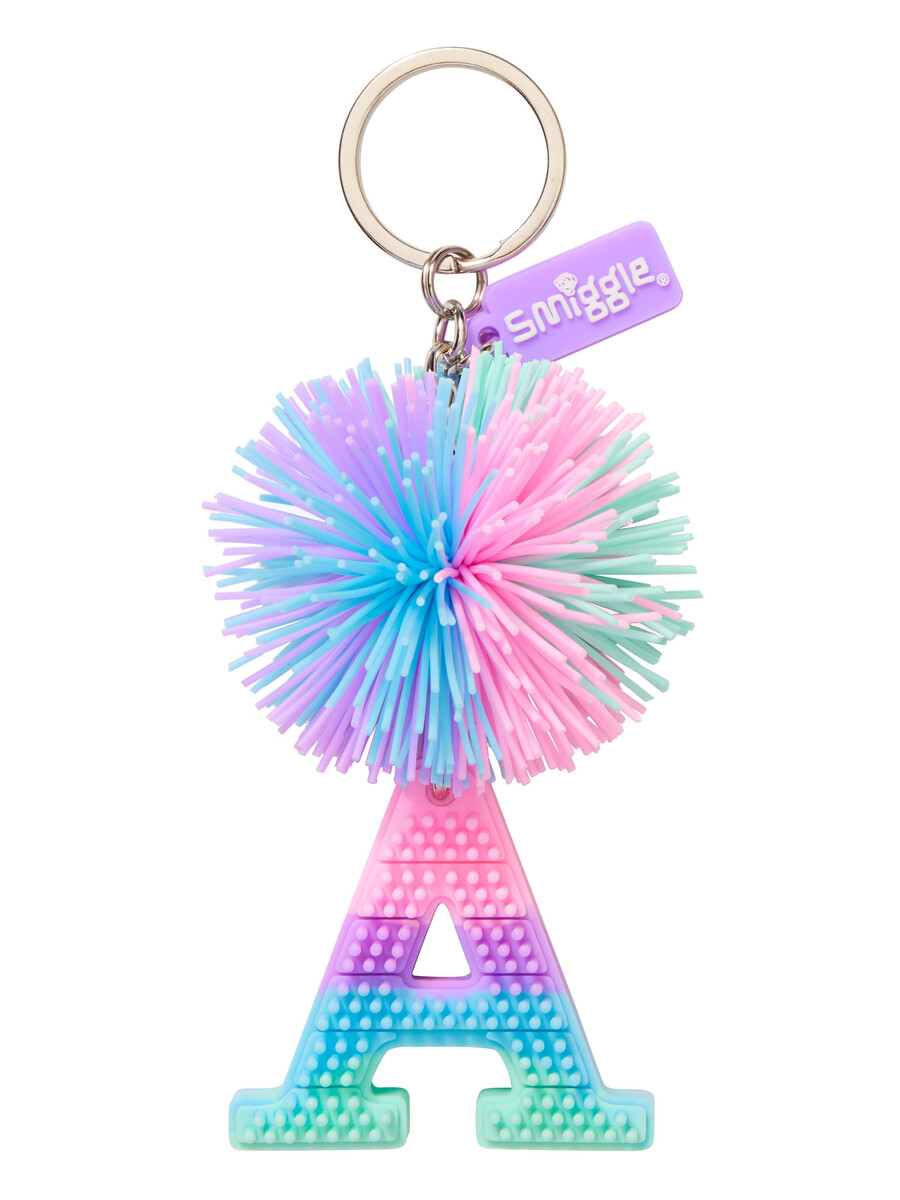 pastel pom pom scented alphabet keyring