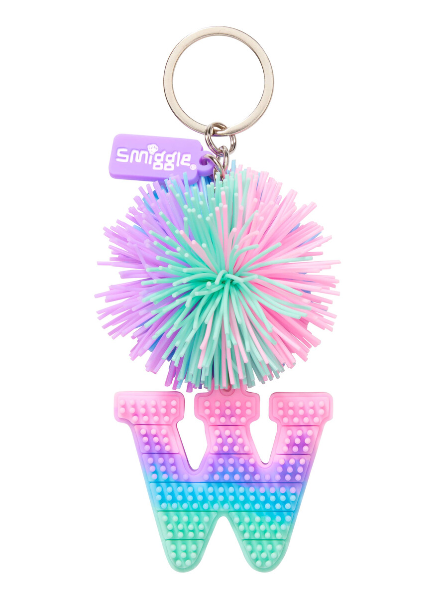 pastel pom pom scented alphabet keyring