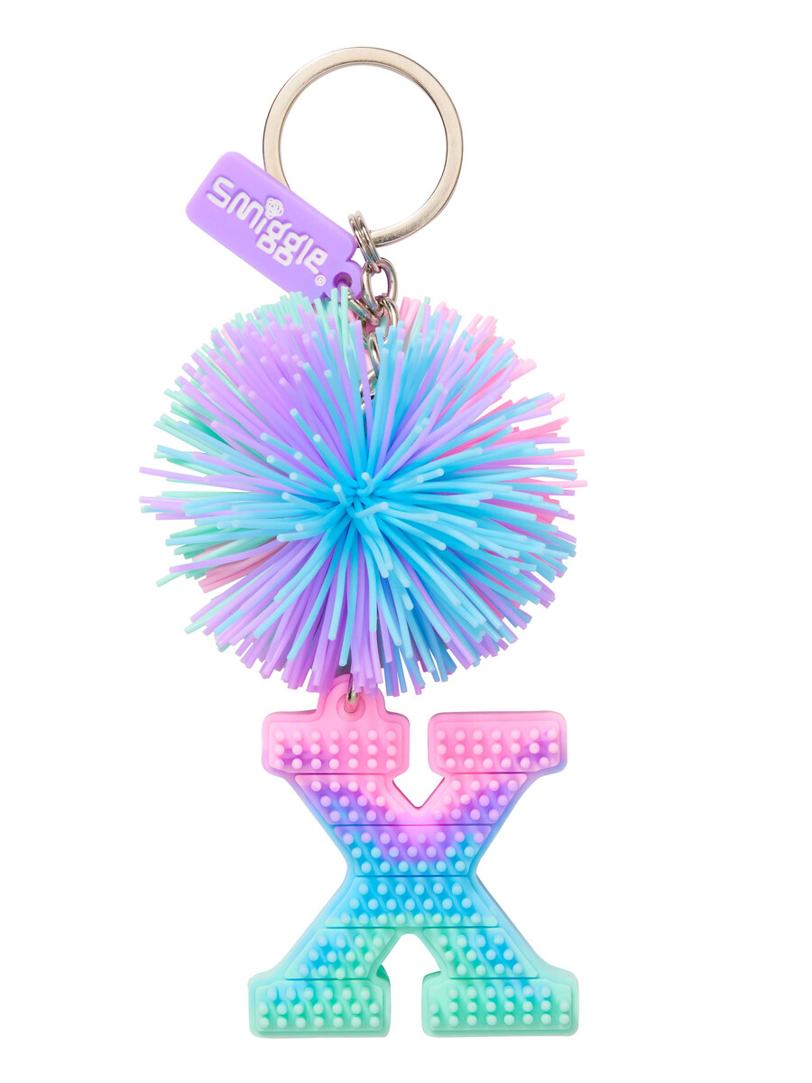 pastel pom pom scented alphabet keyring