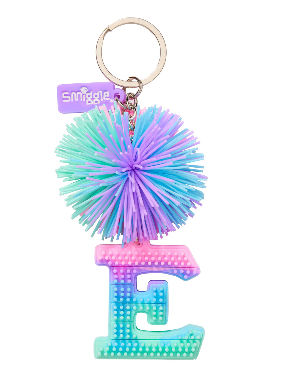 pastel pom pom scented alphabet keyring