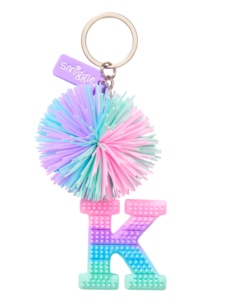 pastel pom pom scented alphabet keyring