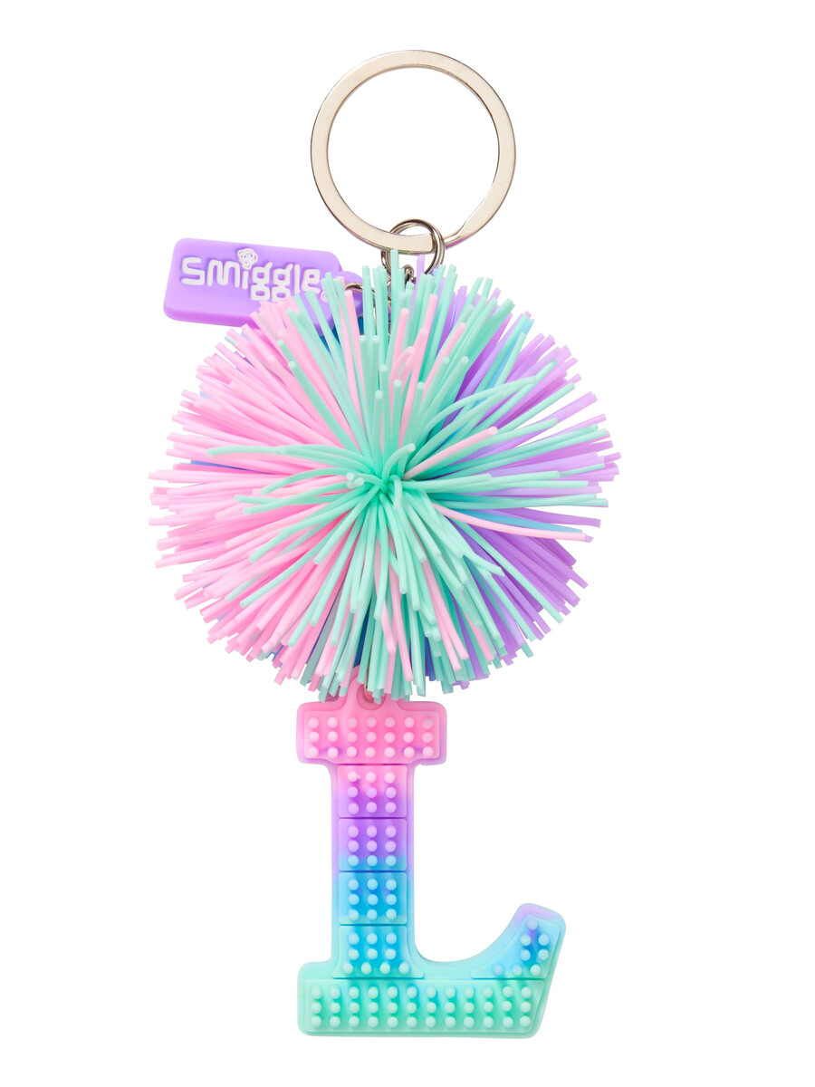 pastel pom pom scented alphabet keyring