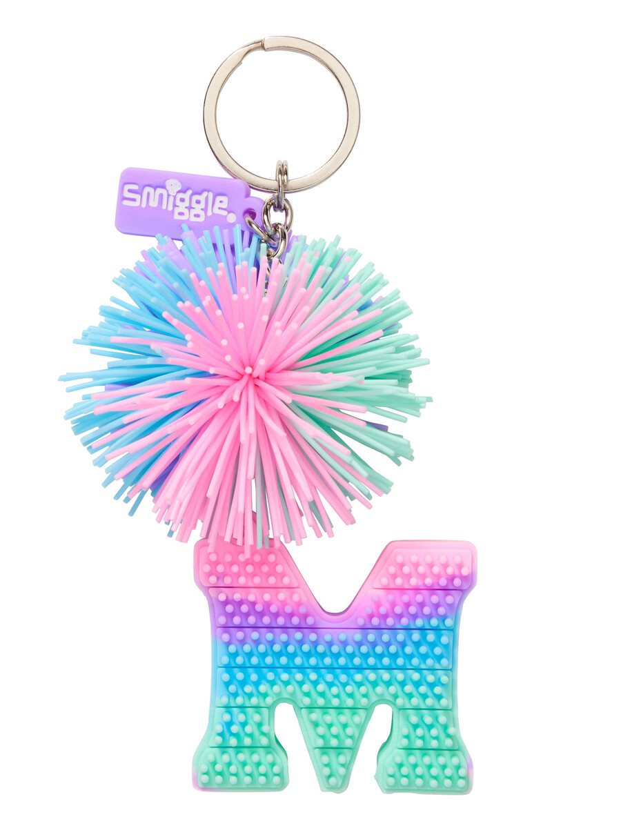 pastel pom pom scented alphabet keyring