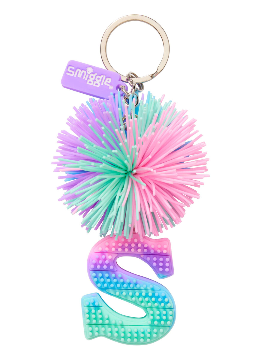 pastel pom pom scented alphabet keyring