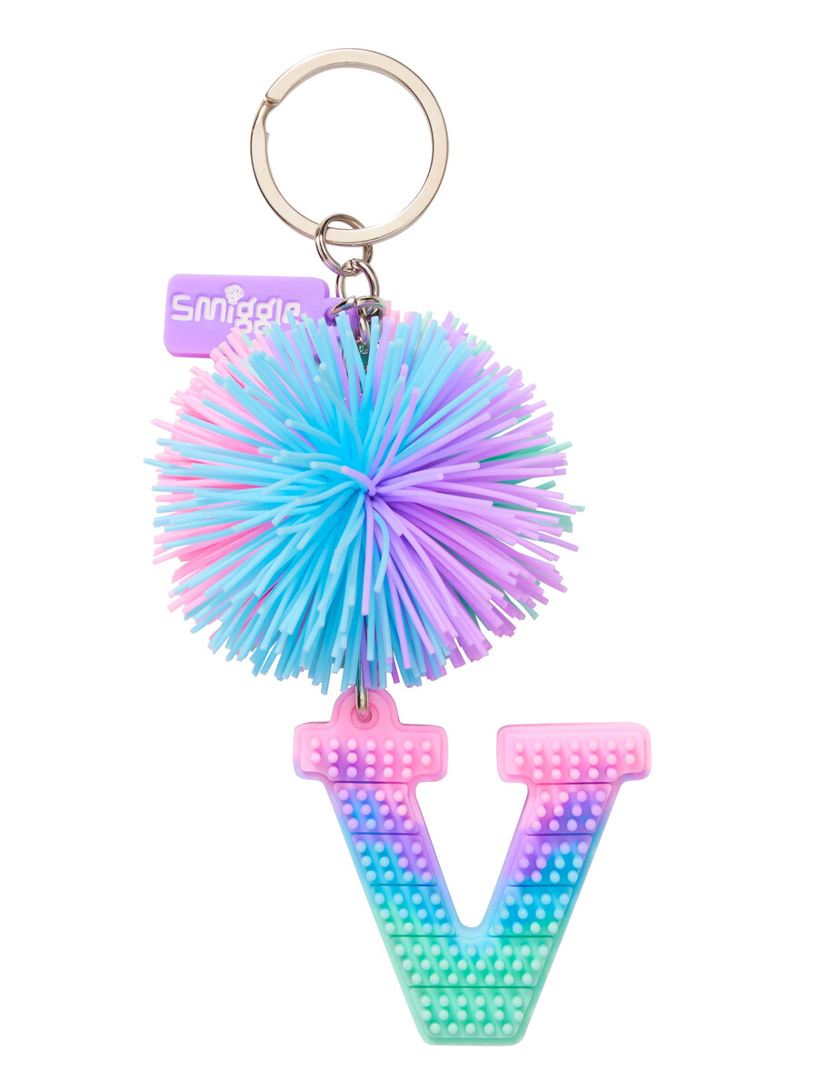 pastel pom pom scented alphabet keyring