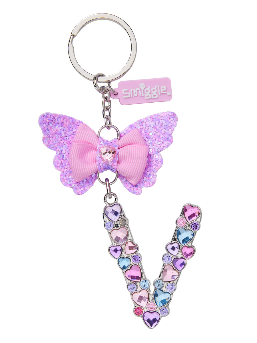 butterfly jewel alphabet keyring