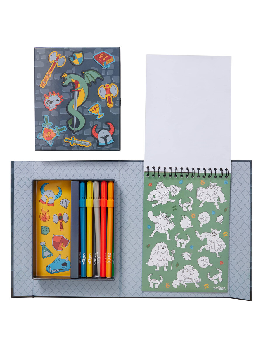 dragon trails colour in stickers book activity box