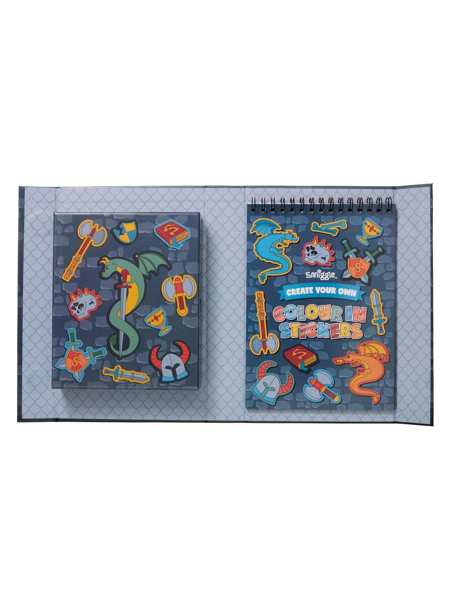 dragon trails colour in stickers book activity box
