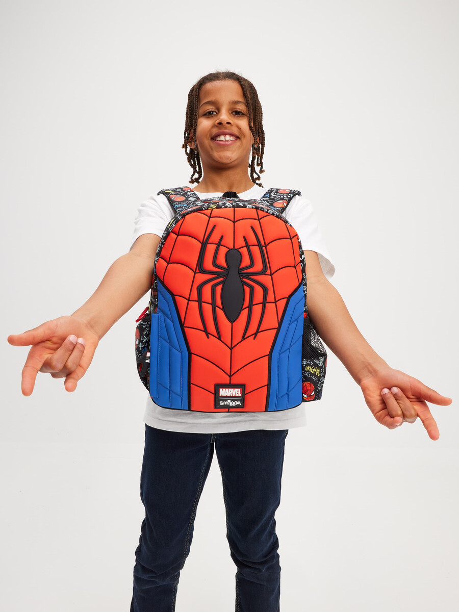 spider-man junior character hoodie backpack