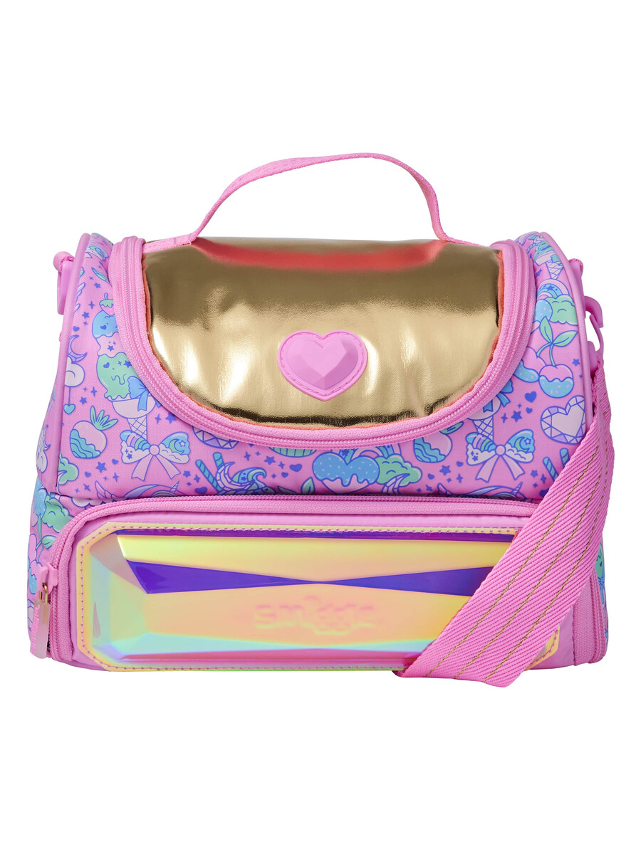 radiant large double lunchbox with strap