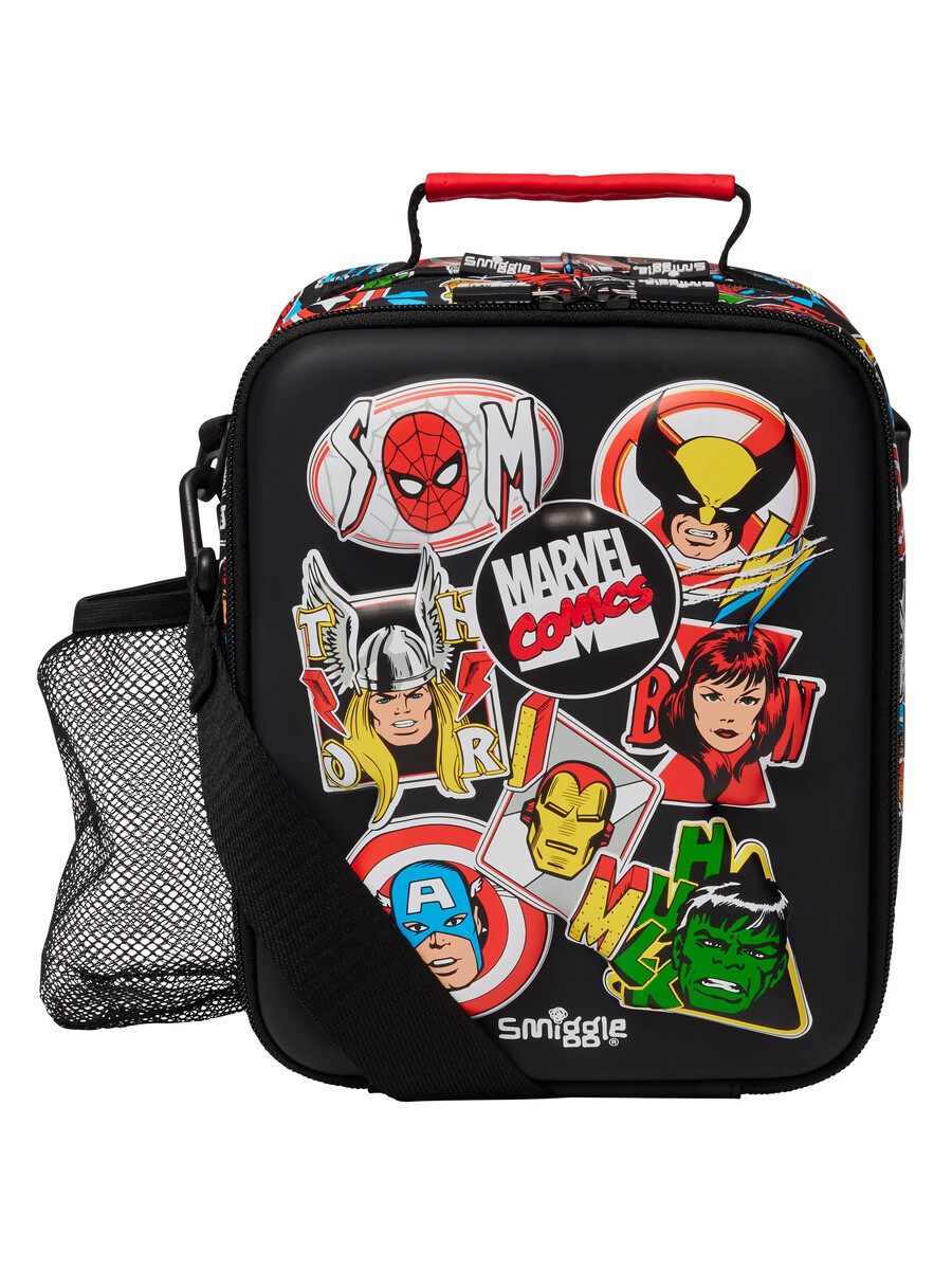 marvel hardtop level lunchbox with strap
