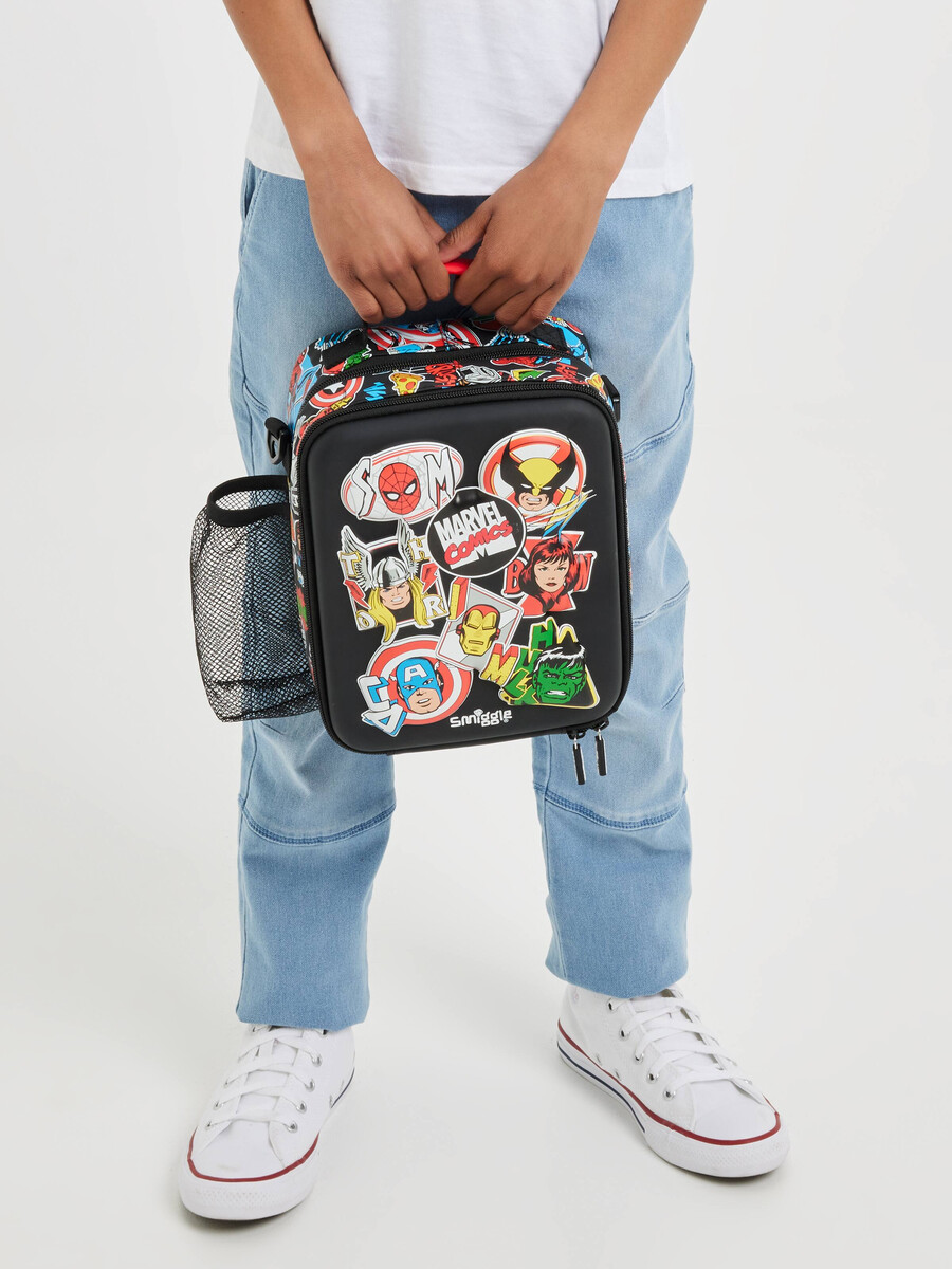 marvel hardtop level lunchbox with strap