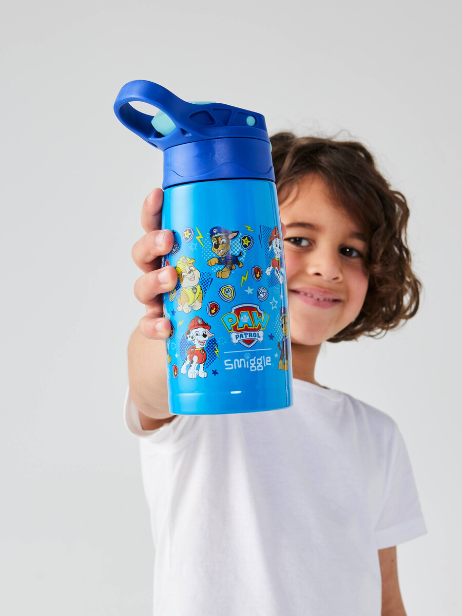 paw patrol junior insulated stainless steel drink bottle with flip spout 400ml