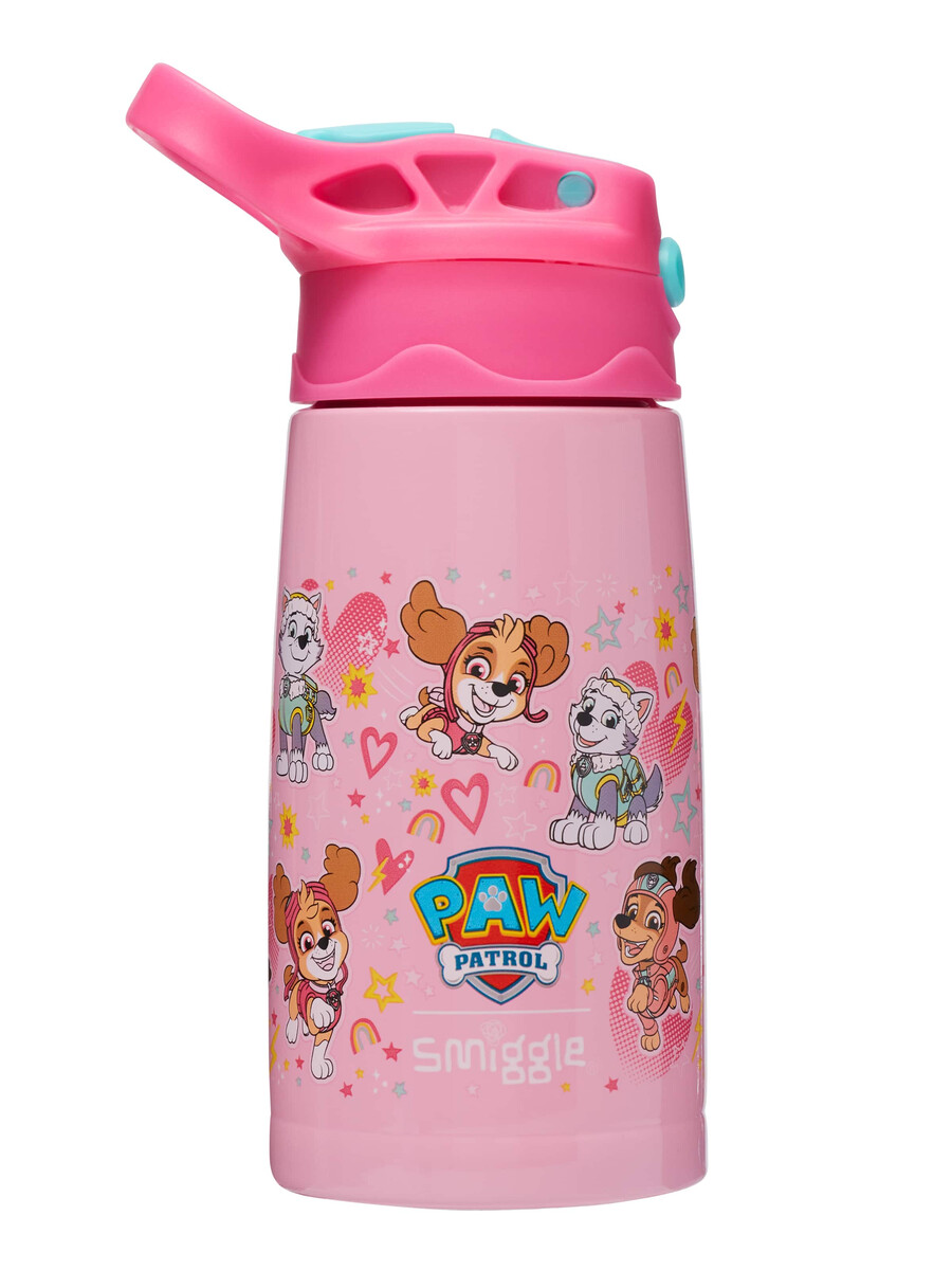 paw patrol junior insulated stainless steel drink bottle with flip spout 400ml