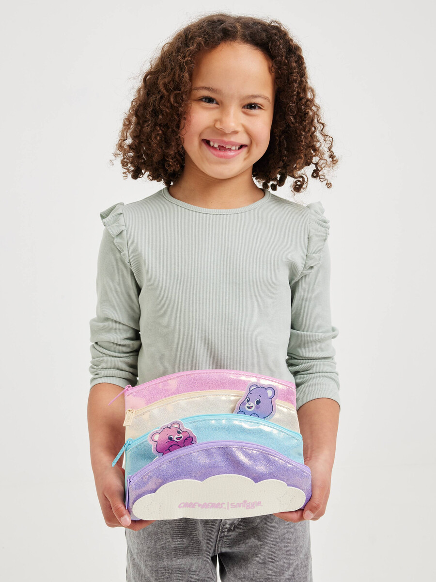 care bears multi-pocket pencil case