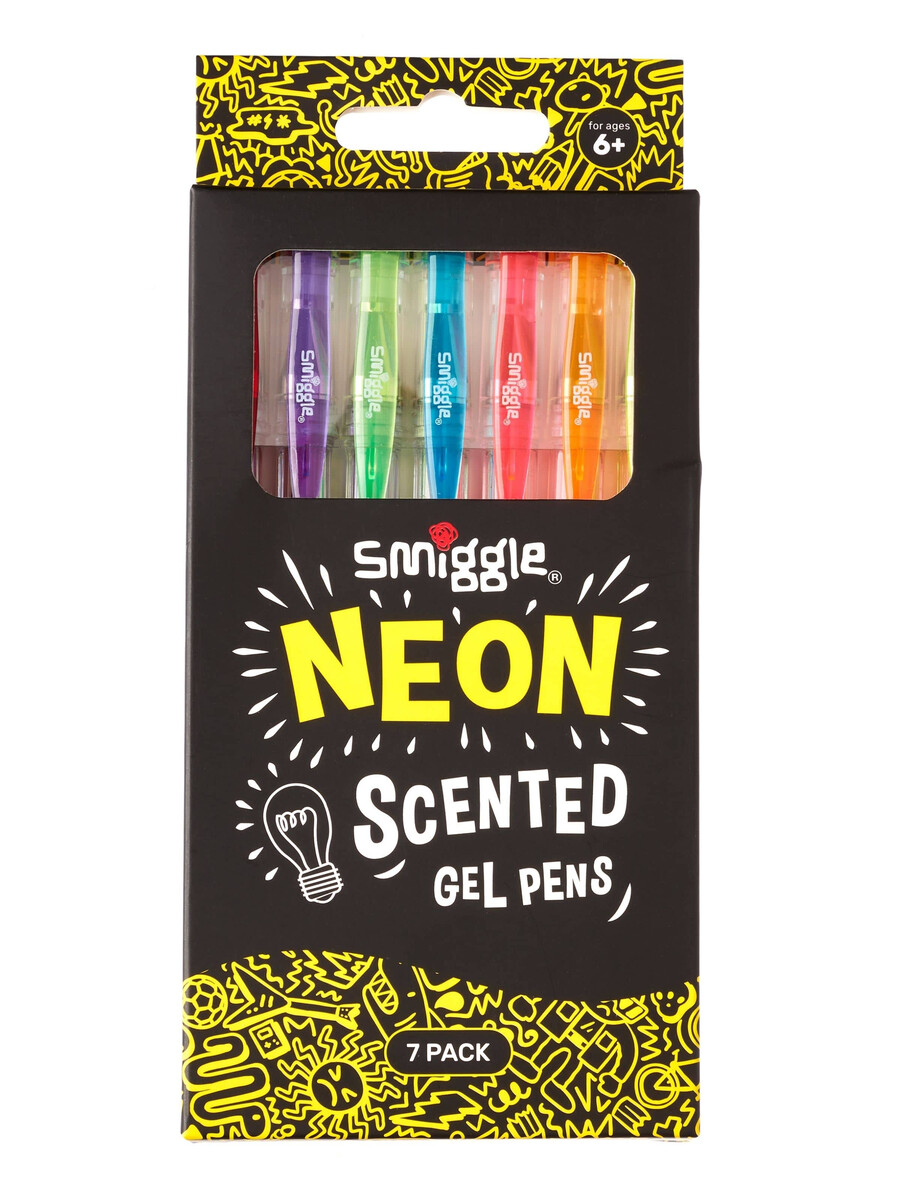 neon scented gel pens x7