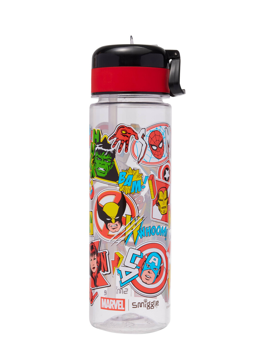 marvel flip top plastic drink bottle 650ml