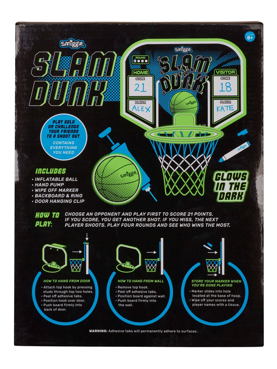slam dunk glow in the dark basketball set