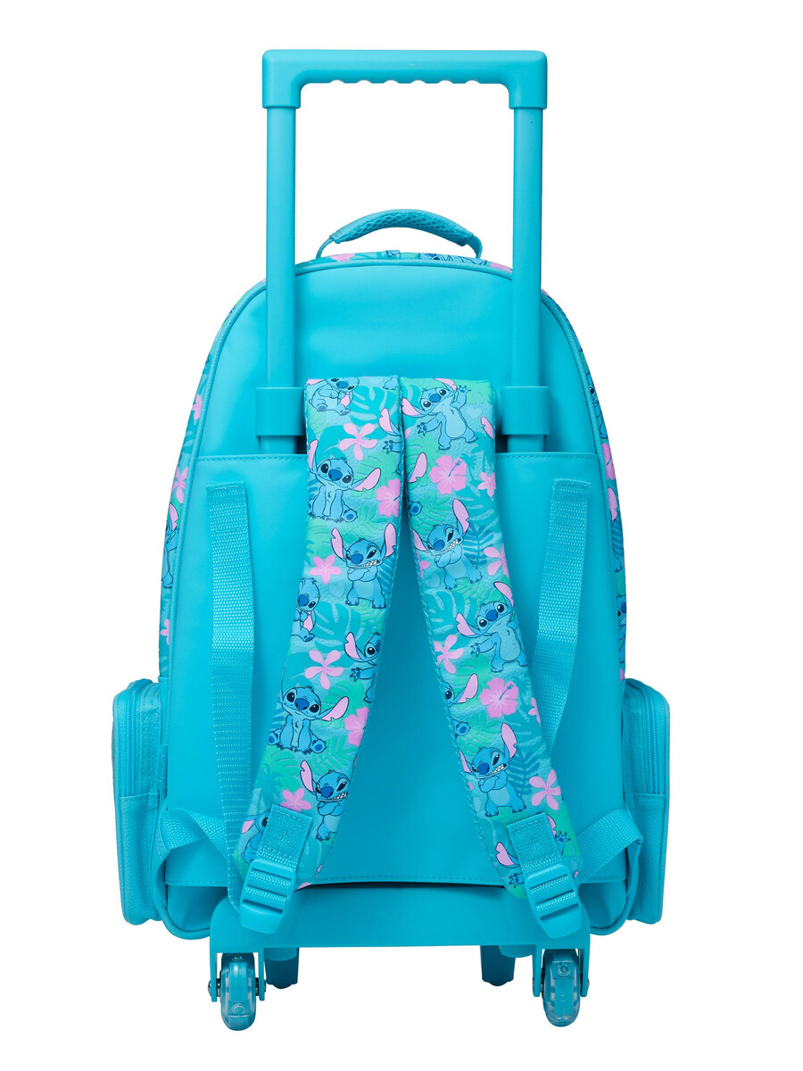 stitch trolley backpack with light up wheels